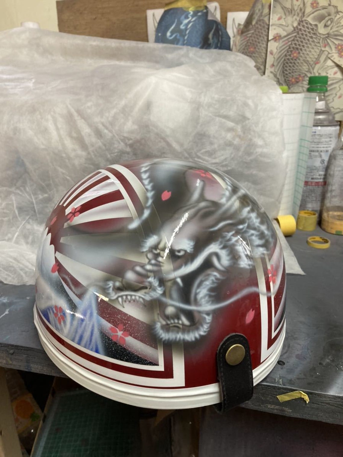 Japanese Delinquent Helmet Japanese Motorcycle Helmet Yankee Etsy