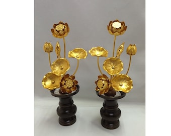 Japanese Vintage Buddhist Altar ware Flower 10inch tall ornament