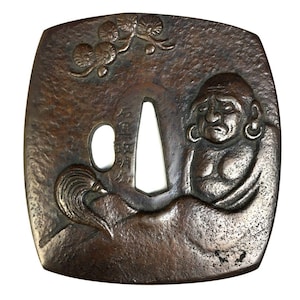 TSUBA, samurai sword, sword guard, Wave, koshirae, katana, wakizashi, Japanese katana, Japanese Tsuba, Japanese paperweight,