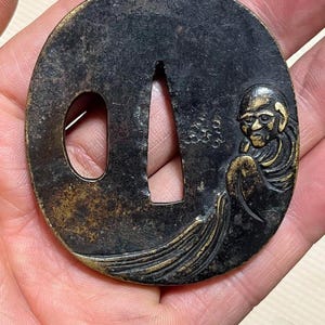 TSUBA, samurai sword, sword guard, Wave, koshirae, katana, wakizashi, Japanese katana, Japanese Tsuba, Japanese paperweight,