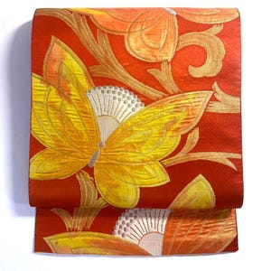 Obi Belt Kimono, Red Obi, Silk Obi Belt, Vintage Obi, Japanese Fabric, Red Obi Silk, Nagoya Obi, Red Obi Sash, Zen