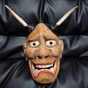 Japanese mask, Antique mask, Noh mask, Kagura mask, Hannya mask, Oni mask, Authentic mask, Handmade mask, Japanese kagura, Noh japan,