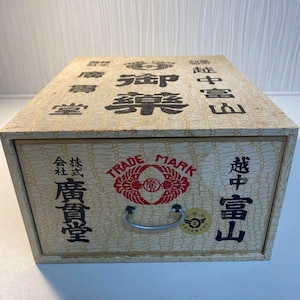 Antique Medicine Wood Box Japanese Storage Wooden handmade Container,