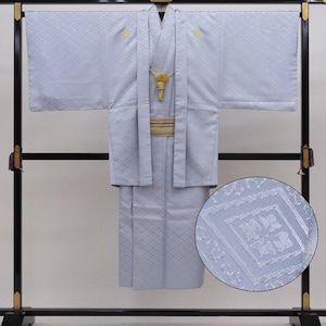 Mens Kimono Set, Gray Kimono Set, Mens Kimono ensemble, Mens Kimono & Jacket, Samurai Kimono, Japanese dress mens, Japanese robe mens