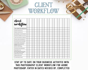 Fotografie Checklist Klient Arbeitsablauf Organisation Checklist als Sofort Download PSD Photoshop Datei verfügbar - INF104SN