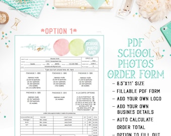 pdf school photography sales order form template with proof etsy