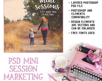 Photography Studio Mini Session Marketing Board Bundle Available For Instant Download As A Layered Photoshop PSD File - INF104SM