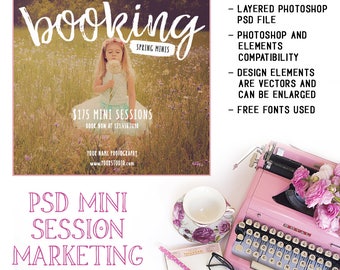 Photography Studio Mini Session Marketing Board Bundle zum sofortigen Download als Layered Photoshop PSD-Datei verfügbar - INF103SM