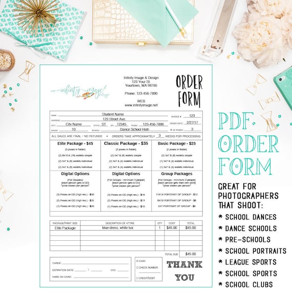 pdf dance sports school pre school daycare photography sales order form template fillable adobe acrobat form inf101bpdf daycare forms pdf