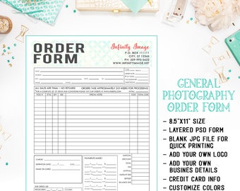 General Photography Sales Order Form Template zum sofortigen Download als Photoshop PSD-Datei mit Ebenen verfügbar - INF104BF