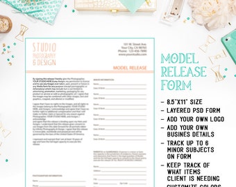 Fotografie Model Freigabe Form für Portrait Fotografen zum sofortigen Download als Photoshop PSD Datei - INF108BF
