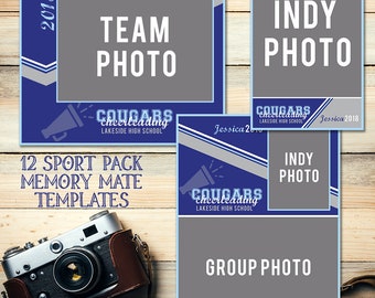 Plantilla de fotos para collage de equipo de fotografía deportiva (8x10, paquete de 12) - Descarga digital como archivo PSD de Photoshop con capas