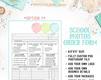 School - Preschool - Daycare Photography Order Form Template Available For Immediate Download As A Layered Photoshop PSD File - INF121BF
