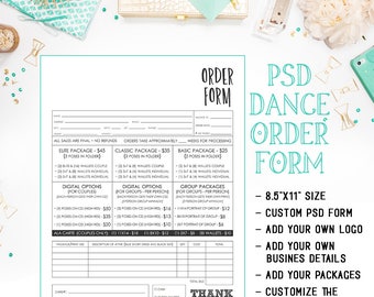 Tanz - Sport - Schule - Vorschule - Kindertagesfotografie Verkaufsauftragsformular Photoshop PSD Vorlage - INF120BF