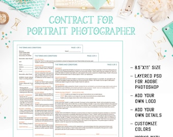 Teal & Orange-Portraitfotografie-Auftragsvorlage zum sofortigen Download als Photoshop PSD-Schichtdatei verfügbar - INF112BF