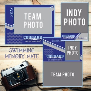 Sports Photography 8x10 Swimming Team Collage Memory Mate Photo Template - Digital Download File As A Layered Photoshop PSD File