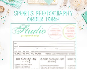 school or league sports photography order form available for etsy