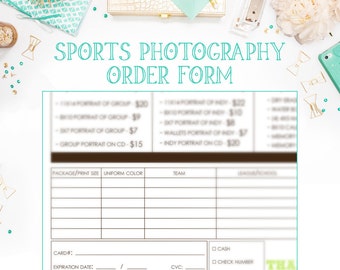 school or league sports photography order form available for etsy