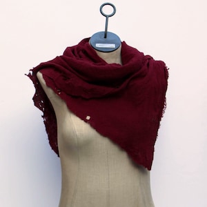 Distressed Oxblood Small Wrap, Lightweight Cotton Short Scarf, post apocalyptic dystopian, spqr face mask moyamensing peasant barbarian