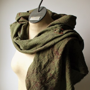 Distress Dyed Cotton Shawl, Apocalyptic Wasteland Wrap, Safety Pins