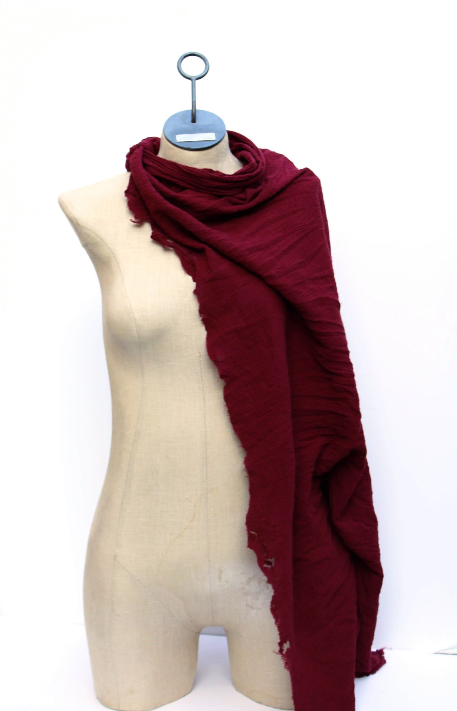 Distressed Oxblood Small Wrap Lightweight Cotton Short Scarf Etsy