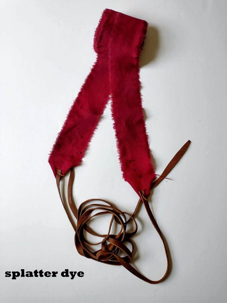 Distressed Oxblood Maroon Heavy Cotton Hand Wraps, Leather Strap Fist Wraps image 11