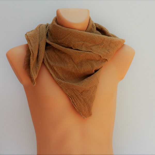 Distressed Tan Extra Small Bandana Wrap, Lightweight Cotton Short Scarf Shawl, post apocalyptic dystopian, wraith, dark elf, thief face mask