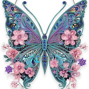 Butterfly Diamond Painting Kit: DIY Gem Art Hanging Decor