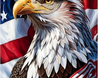 American Eagle Diamond Art Kits for Adults Beginners,  Patriotic DIY Full Round Drill