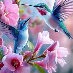 Hummingbird Diamond Painting Kit: 5D DIY Art, Wall Decoration