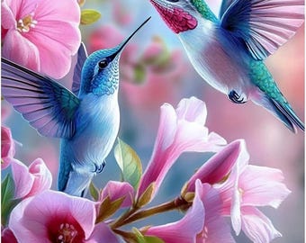 5D Hummingbird Diamond Painting Kit – Round Full Drill DIY Art For Adults, 11.8x11.8 Inch