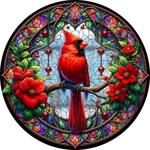 Cardinal Bird Diamond Painting Kit: DIY 5D Gem Art Home Decor