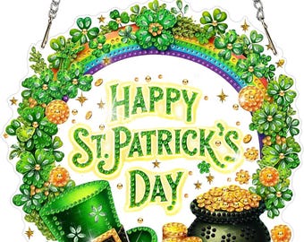 St. Patrick's Day Diamond Painting Kit: Shamrock Wall Art
