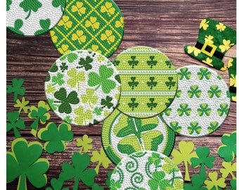 Clover Diamond Painting Coaster Kit: St Patrick's Day DIY Craft