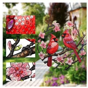 Cardinal Diamond Painting Kit: 5D DIY Acrylic Window Hanging (6x6 inches) bild 4
