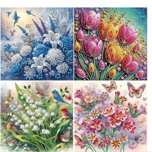 Floral 5D Diamond Painting Kit: DIY Home Decor (30x30cm)