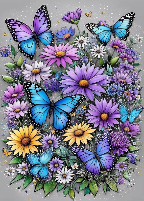 Daisies Diamond Painting Kit: 5D DIY Art, Home Decor (12x16inch)