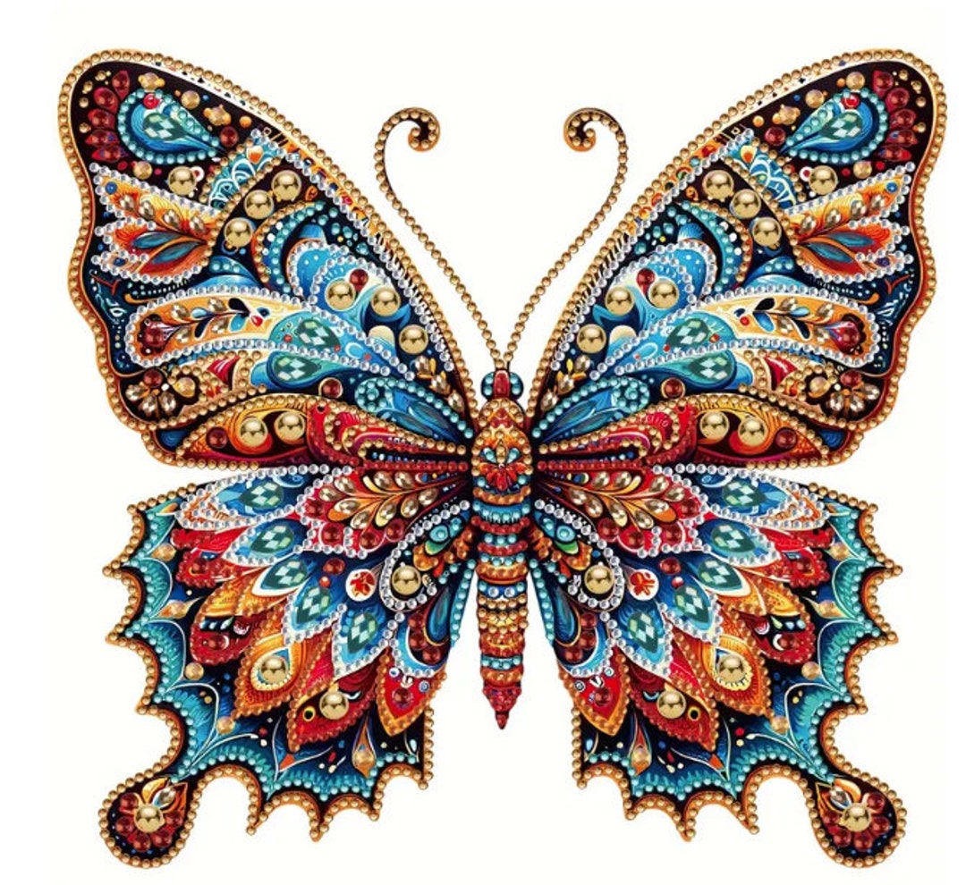 Butterfly Diamond Painting Kit, 5D DIY Diamond Art Set for Beginners ...