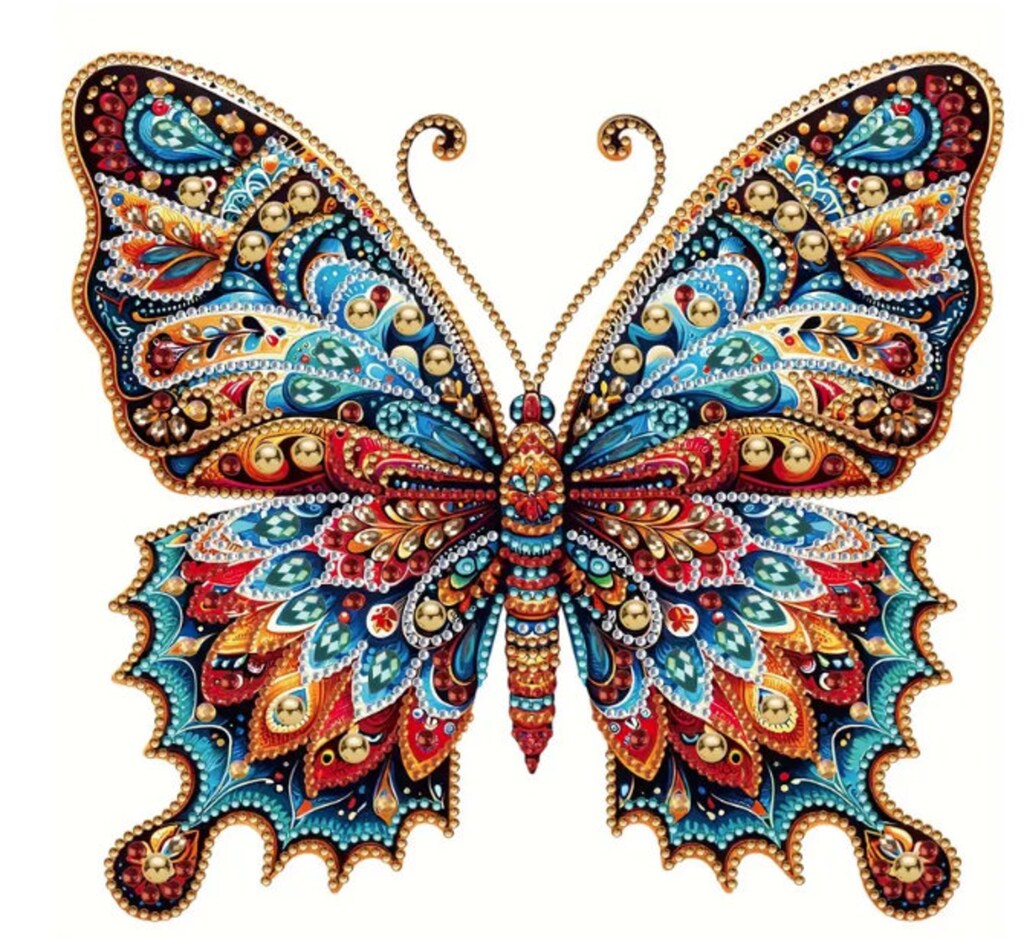 DPHERO Kit Diamond Painting – Farfalla E Cuore 5D – Tela 30x40 Cm – Per Adulti E Bambini
