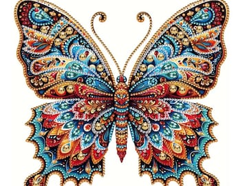 Butterfly Diamond Painting Kit: DIY 5D Art, Home Decor (10x12 inches)