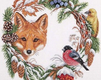 Christmas Cross Stitch Kit, Beginners DIY Embroidery Kit, Christmas Decor, Craft Supplies, Needlepoint Craft Kit, Embroidery Kits