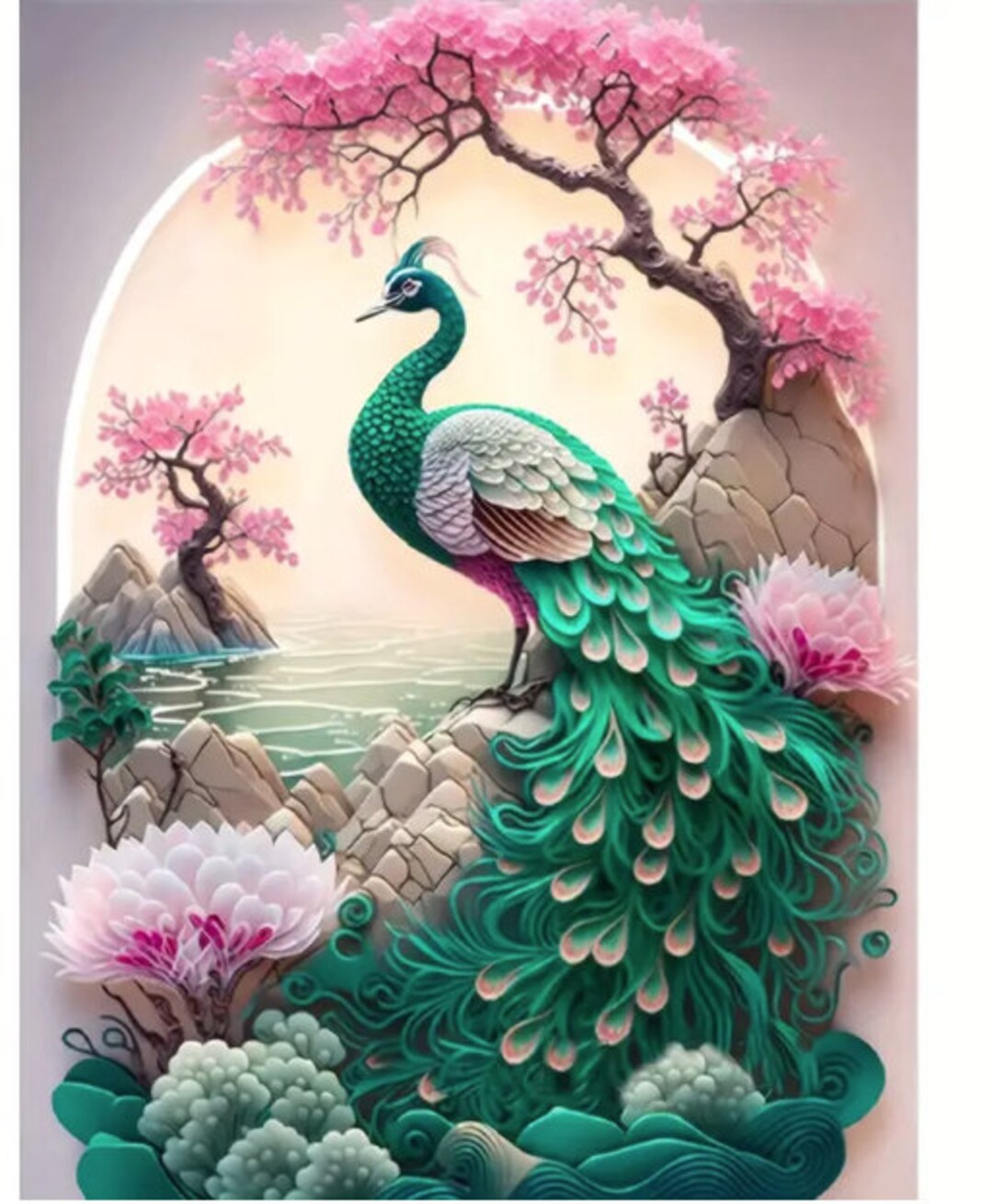 Peacock Diamond Painting Kit: DIY Craft Art, Wall Decor (12x16 Inches ...
