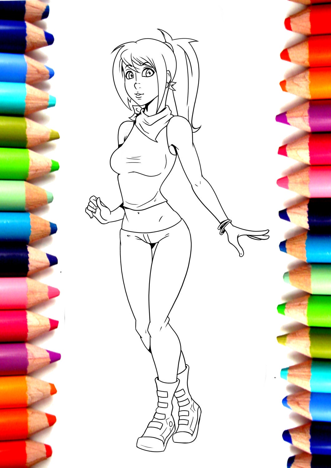  Anime Girl Coloring Pages Full Body Best