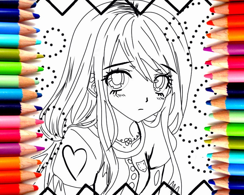   Kawaii Anime Coloring Pages Best