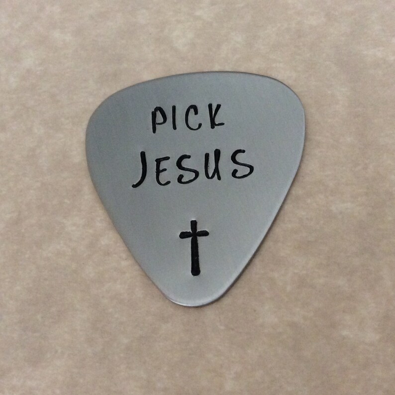 Jesus gift guitar pick christian music gift christian Etsy