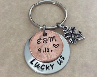 Personalized penny, hand stamped,Anniversary, Wedding keepsake