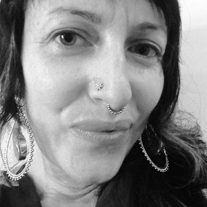 Silver Septum Ring / Silver Pierced Septum / Sterling Silver Nose Ring / Tribal Septum Ring / Boho Septum Piercing image 4