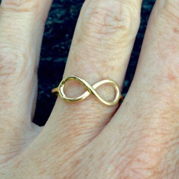 SALE! Brass Petite Infinity Ring / Romantic Gold Infinity Ring / Sacred Geometry Infinity Promise Ring / Delicate Infinity Ring - R130