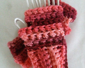 Terracotta Crocheted Fingerless Gloves - Ready to Ship