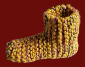 Mustard Mix Chunky Knit Slippers